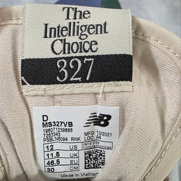 Mens New Balance 327 Vintage 'Forest Green Blue' / MS327VB / Size 12 - Picture 8 of 9